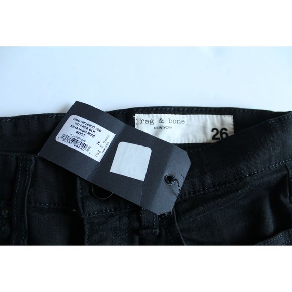 Rag & Bone Nina High-Rise Bootcut Jeans No Fade Black Size 26 - Picture 8 of 8